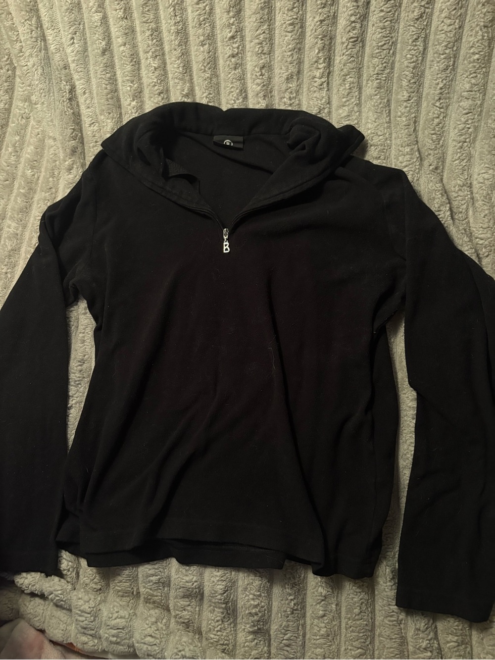 Bogner Black V-Neck Half-Zip Hooded Sweater